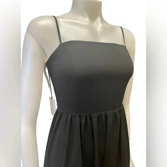 Babaton Black Spaghetti Strap MIDI Dress Size 2 - Picture 5 of 15